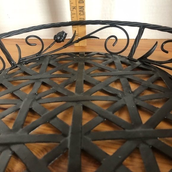 Metal  Floral Decorative Tray - Picture 7 of 7